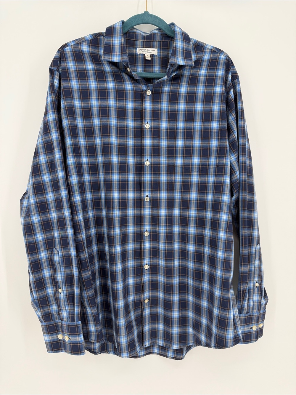 Peter Millar Summer Comfort Plaid Button Down Shirt Men’s‎ Large
